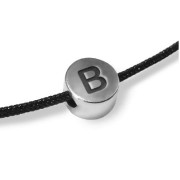 7mm Zamac round alphabet letter bead - B - Antique Silver Plating x1