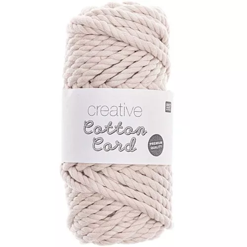 4mm Macrame Cotton Cord Spool - Creative Cotton - Unbleached x 25m