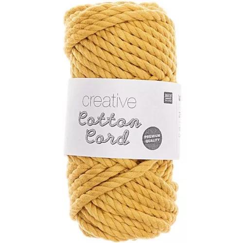 4mm Macrame Cotton Cord Spool - Ceative Cotton - Mustard x 25m