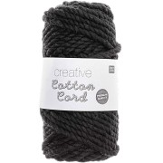4mm Macrame Cotton Cord Spool - Creative Cotton - Black x 25m|raw }}