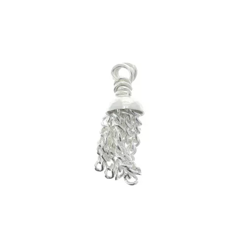 15mm 925 Sterling Silver Small tassel chain pendant x1