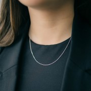 Forçat mesh choker 1 mm - Silver 925 x46 cm
