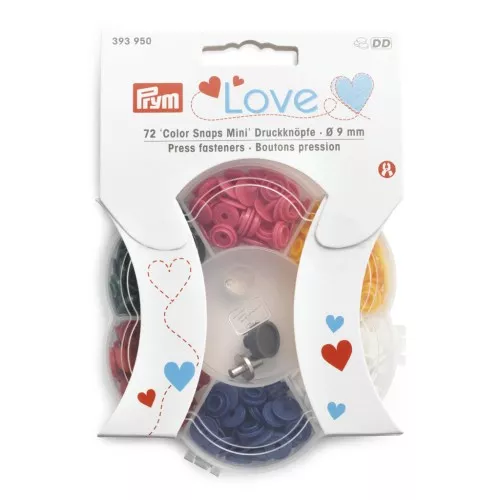 9mm 72 Color Snaps Mini non-sew press fasteners assortment - Multicolored x1