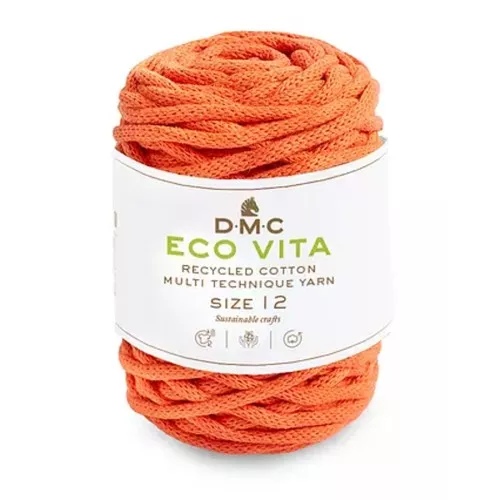 4mm DMC Eco Vita 12 Recycled cotton cord reel for macrame - Orange x55m
