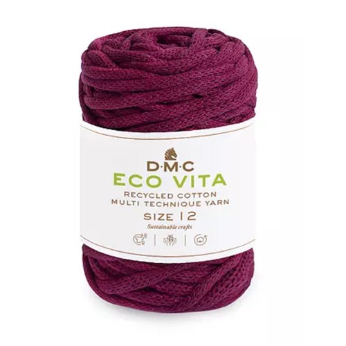 4mm DMC Eco Vita 12 Recycled cotton cord reel for macrame - Plum x55m