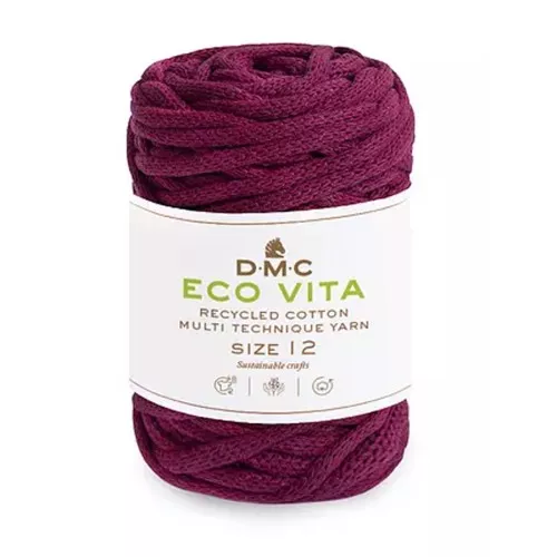 4mm DMC Eco Vita 12 Recycled cotton cord reel for macrame - Plum x55m