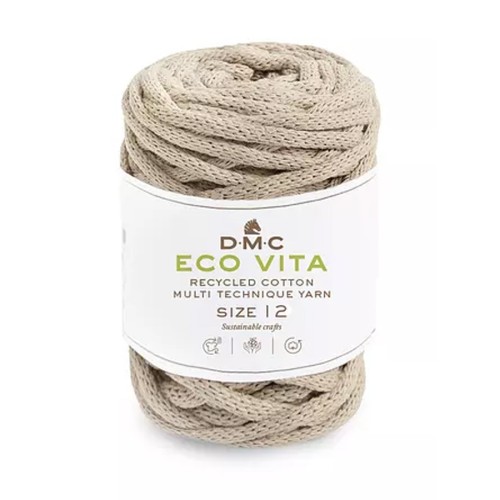 4mm DMC Eco Vita 12 Recycled cotton cord reel for macrame - Beige x55m