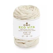 4mm DMC Eco Vita 12 Recycled cotton cord reel for macrame - Unbleached x55m