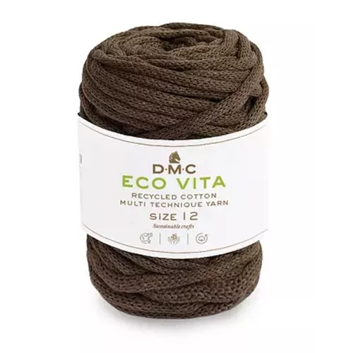 4mm DMC Eco Vita 12 Recycled cotton cord reel for macrame - Brown x55m