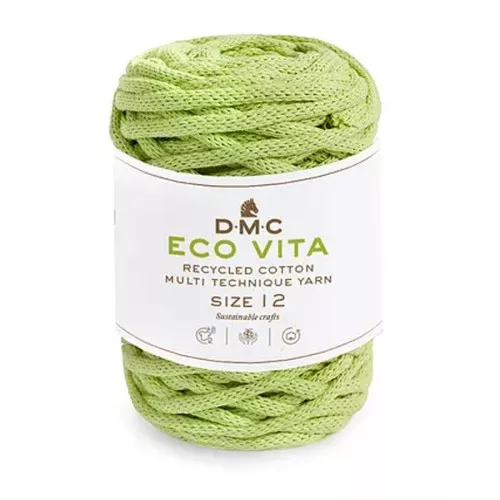 4mm DMC Eco Vita 12 Recycled cotton cord reel for macrame - Light Green x55m