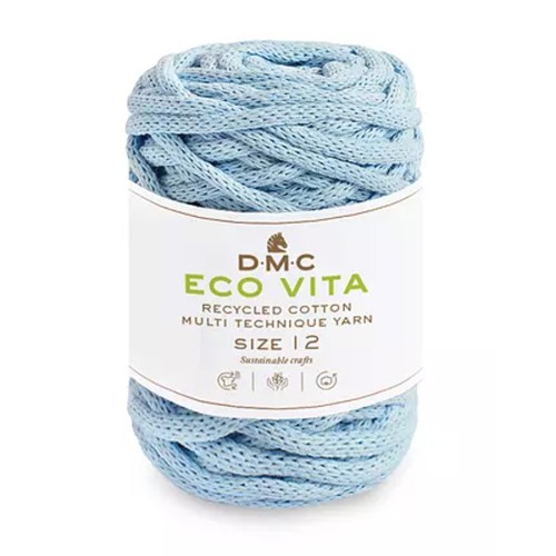 4mm DMC Eco Vita 12 Recycled cotton cord reel for macrame - Sky Blue x55m