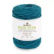 4mm DMC Eco Vita 12 Recycled cotton cord reel for macrame - Peacock Blue x55m