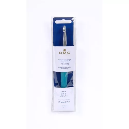 DMC soft handled aluminium hook - 8 mm - Blue x1