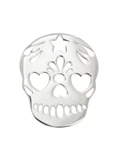 18x15mm 925 Sterling Silver Mexican skull pendant x1