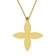 15.5mm 925 Sterling Silver Flower Charm - Gold plated x1