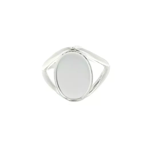 14x10 mm 925 Sterling Silver Ring with a setting - Size 52 to 58 x1