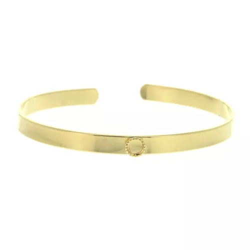 5x170mm Brass bracelet with setting for 4mm cabochon - fine Gold plated x1