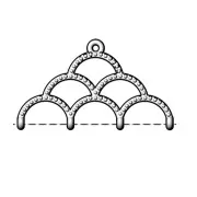 33.8mm Cymbal - 11/0 delica weaving end - Skaloti IV - Fine Gold platedx1