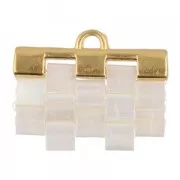 26x7mm Cymbal - Tila Beads weaving end - Soros III - Antique Silver x1