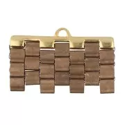 35x7.5mm Cymbal - Tila Beads weaving end - Soros IV - Fine Gold plated x1