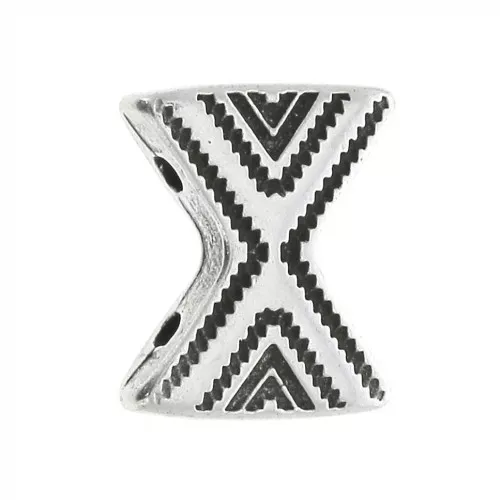 11x9.5mm Antique Silver Plated Sostis Cymbal bead for Chevron Beads x1