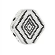 11x12mm Antique Silver Plated Malliadiko Cymbal bead for Chevron Beads x1