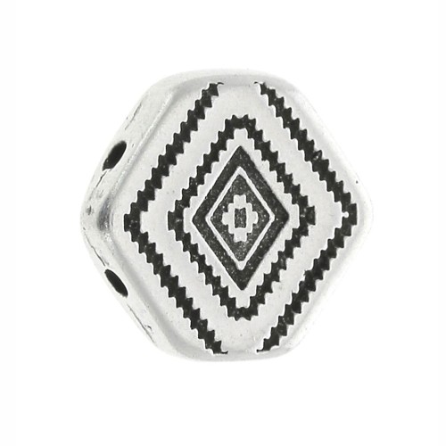 11x12mm Antique Silver Plated Malliadiko Cymbal bead for Chevron Beads x1