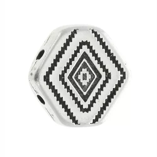 11x12mm Antique Silver Plated Malliadiko Cymbal bead for Chevron Beads x1