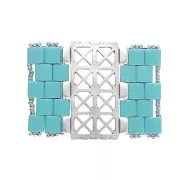 Cymbal - Connector for Tila Beads 31x20 mm Faragas III Silver Aged x1