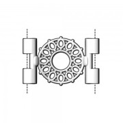 Cymbal - Connector for Tila Beads 25x15 mm Detis II Silver Aged x1