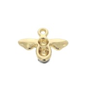 12x15mm Zamac and epoxy resin unicorn pendant - Yellow - Black - Gold Tone x1