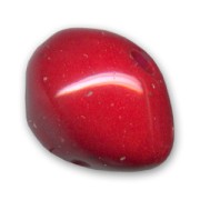 Flat round bead 26x19mm Dark Red Coral x1
