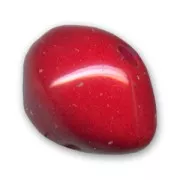 Flat round bead 26x19mm Dark Red Coral x1