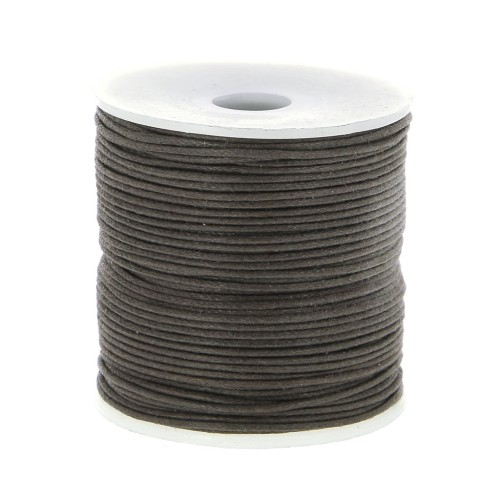 Cotton waxed cord 1mm Brun x50 m