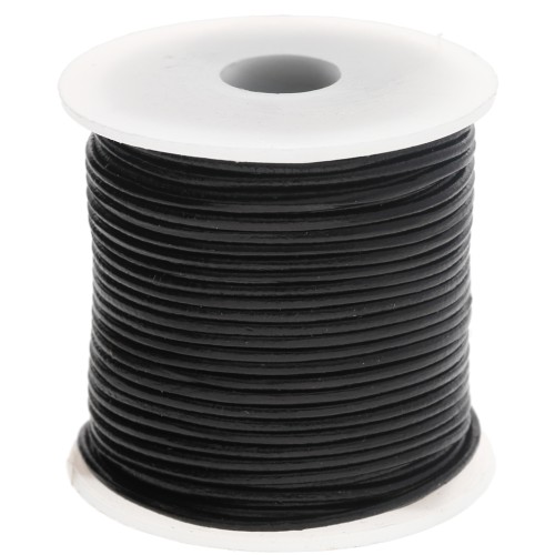 Leather cord 1 mm Black x 20 m