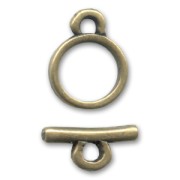 Toggle clasp round-shaped  9mm Bronze tone x1|raw }}