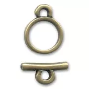 Toggle clasp round-shaped  9mm Bronze tone x1