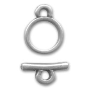 Toggle clasp round-shaped  9mm Old silver tone x1|raw }}
