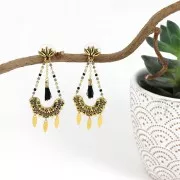 1.70mm Bead Chain with Miyuki Delica 11/0 Gold Tone/Light Green x1m