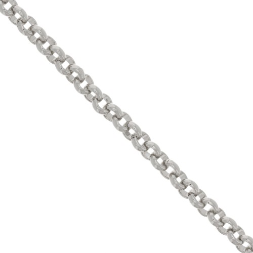 Aluminium Chain 7.5mm Rhodium tone x1m