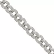 Aluminium Chain 7.5mm Rhodium tone x1m