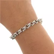 Aluminium Chain 7.5mm Rhodium tone x1m