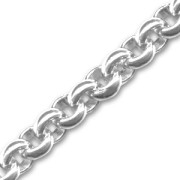 Belcher chain aluminium 4.5mm Rhodium tone x1m