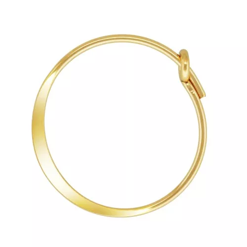15mm Gold Filled round flattened hoop earring to decorate x2