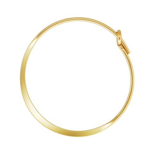 21mm Gold Filled round flattened hoop earring to decorate x2