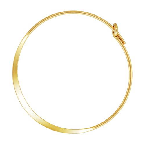 25mm Gold Filled round flattened hoop earring to decorate x2