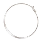 25mm 925 Sterling Silver round flattened hoop earring to decorate x2|raw }}