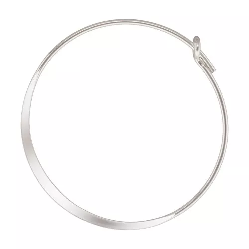 25mm 925 Sterling Silver round flattened hoop earring to decorate x2