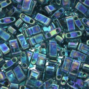 5x2.3x1.9mm Miyuki Half Tila Beads HTL-2458 - Transparent Teal AB x10g