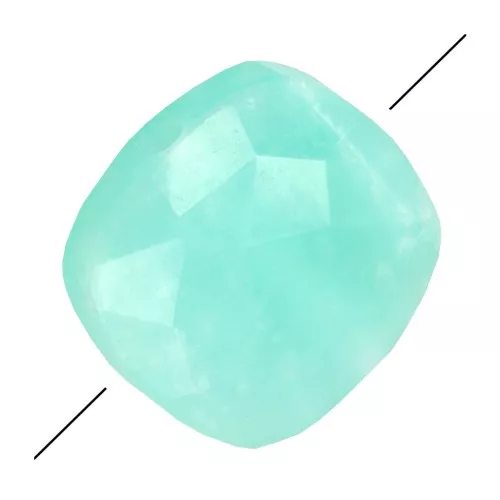 Bead Amazonite Square with facets 10mm x1